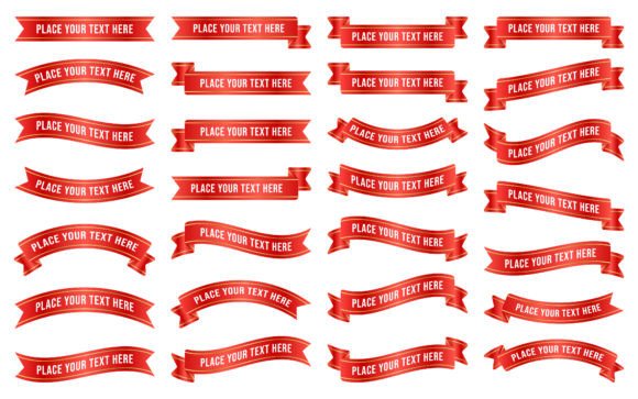 Download Glossy Red Ribbon Banner Tag Vector Art - Banner Collection