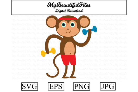 Download Monkey Gym Trainer Clipart Illustration - Illustration Collection
