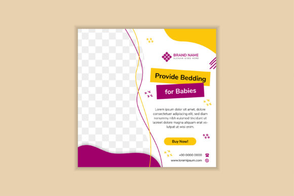 Download Purple Yellow Baby Care Square Banner - Banner Collection