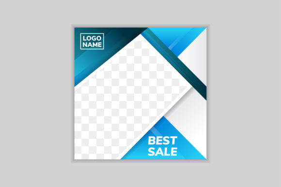 Download Square Banner Blue Grey Triangle - Banner Collection