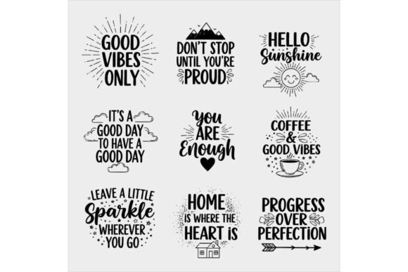 Download Positive Vibes Icons Illustration Bundle - Illustration Collection
