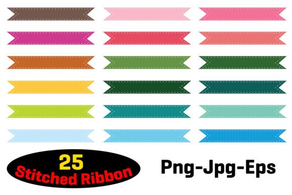 Download Stitched Ribbon Banner Clipart - Banner Collection