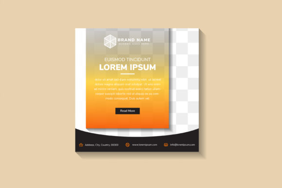 Download Orange Black Square Banner Home - Banner Collection